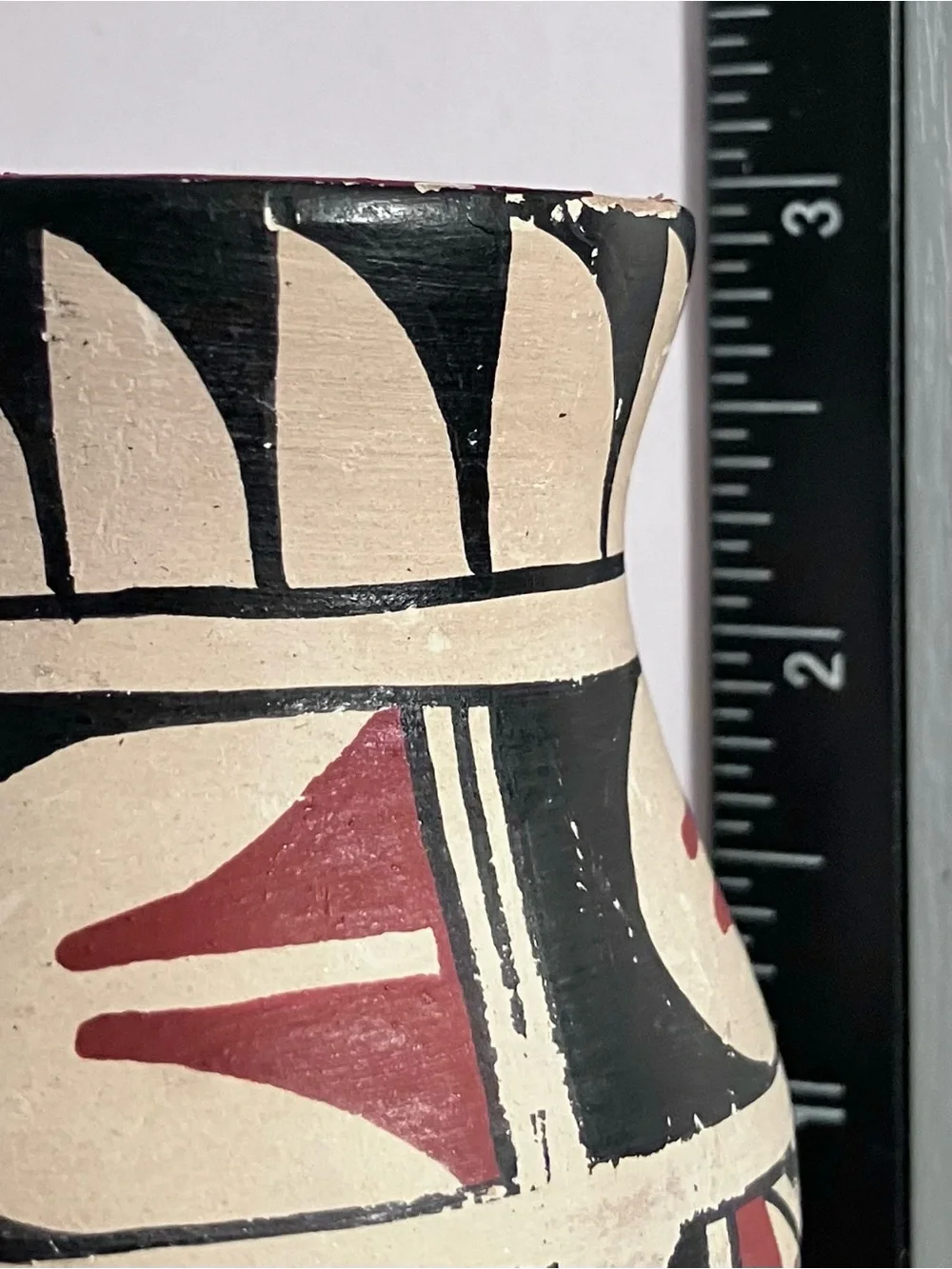 JEMEZ PUEBLO Pottery Bud Vase / SIGNED ‘JC’ / 3 Inches / NEW MEXICO Native Clay
